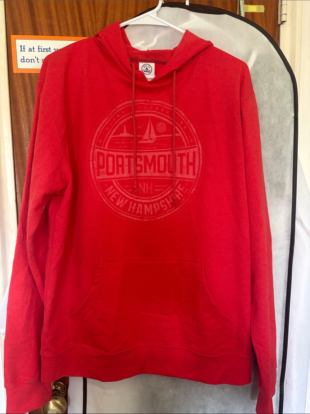 Portsmouth New Hampshire Red Hooded Pullover Sweatshirt
